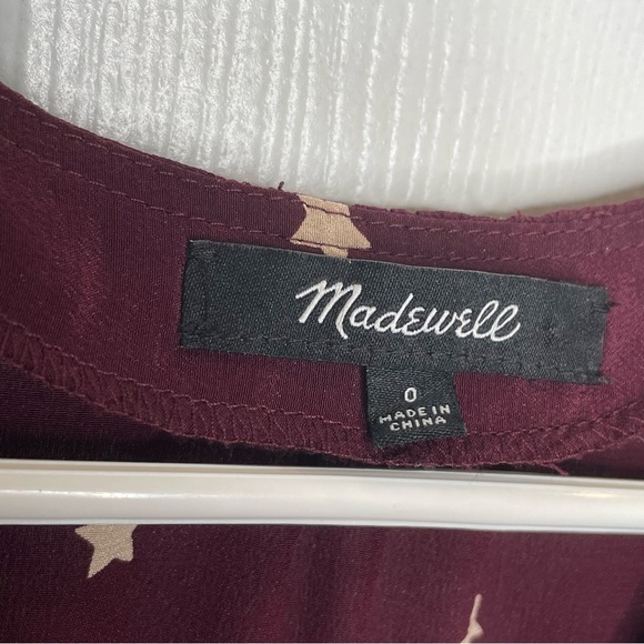 Madewell Silk Belle Top in Star Mix in Holiday Rich Plum Academia 70s Vibe 0 - Picture 10 of 13